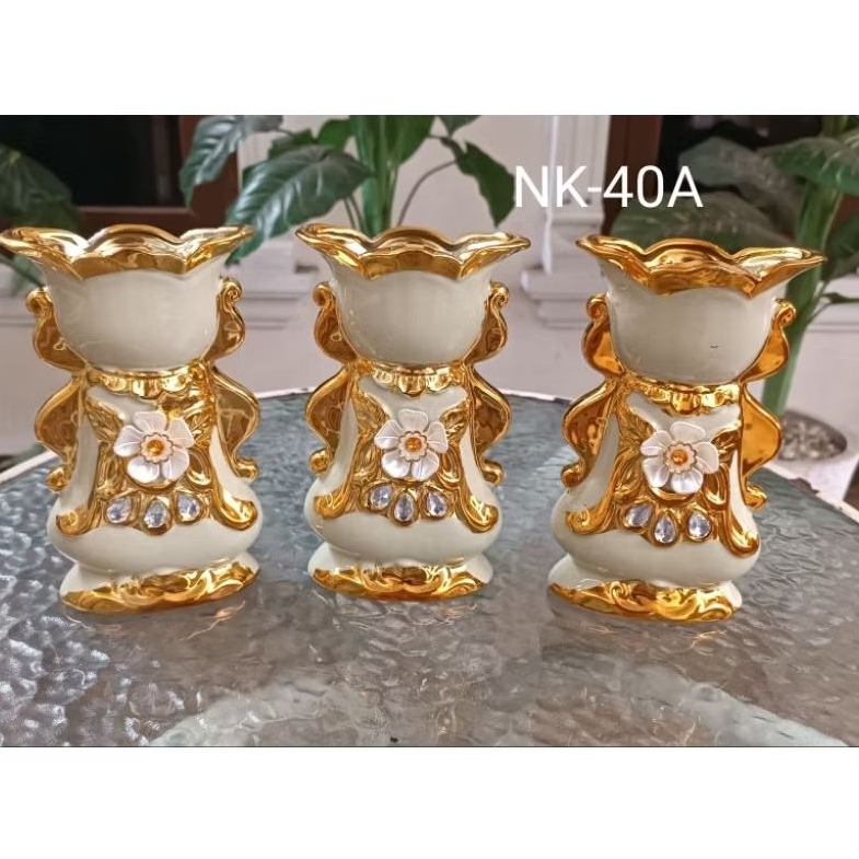 vas/guci keramik set 3pcs/pajangan lemari hias vas keramik NK-40A
