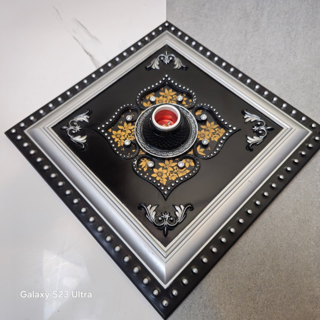 【TERLARISS】GUBOK FITING HIAS BESAR BINTANG ORNAMEN PLAFON PVC 30CM / FITTING LAMPU PLAFON 30x30 fitt