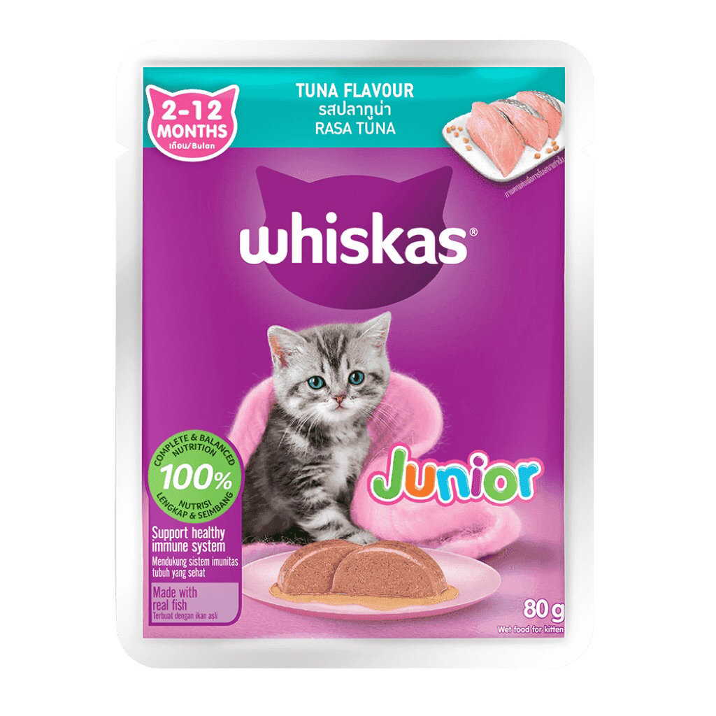 Whiskas kitten junior tuna basah 80Gr