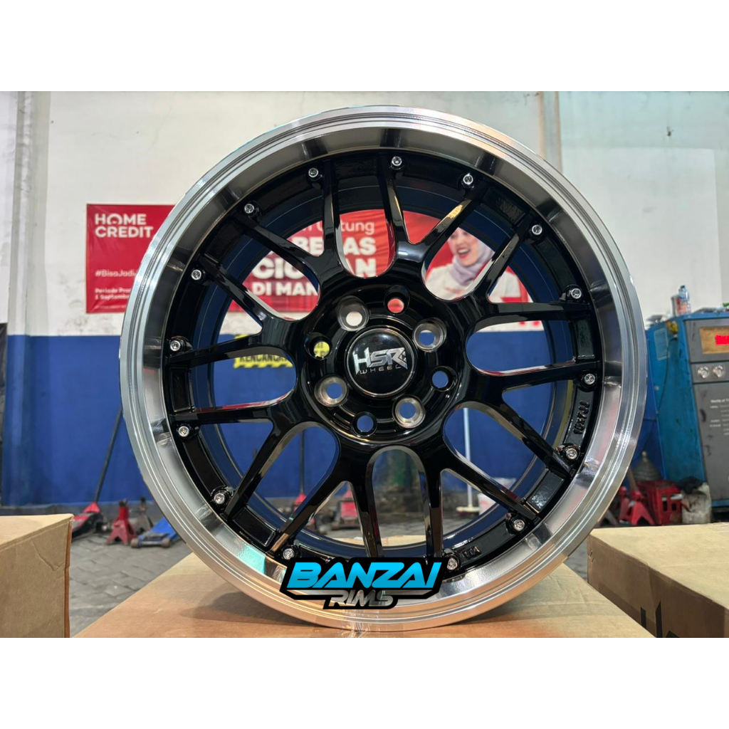 VELG HSR OITA BIBIR CELONG RING 16 BLACK POLISH