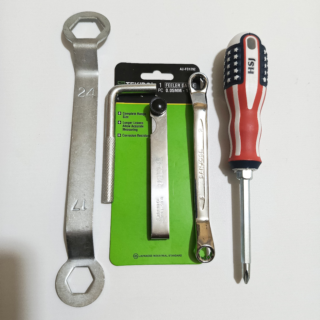 Kunci Stel Klep 5 Pcs Tekiro - Feeler Gauge Tekiro 13 Ukuran Alat Ukur Celah Klep + Kunci L Klep + K