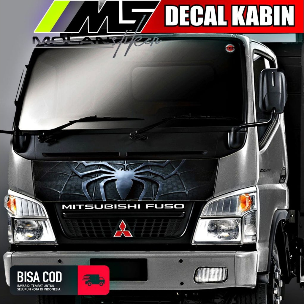 Decal Sticker Striping Variasi Kabin Depan Truck Canter Decal Kabin/Kap Depan Truck Engkel Mitsubish