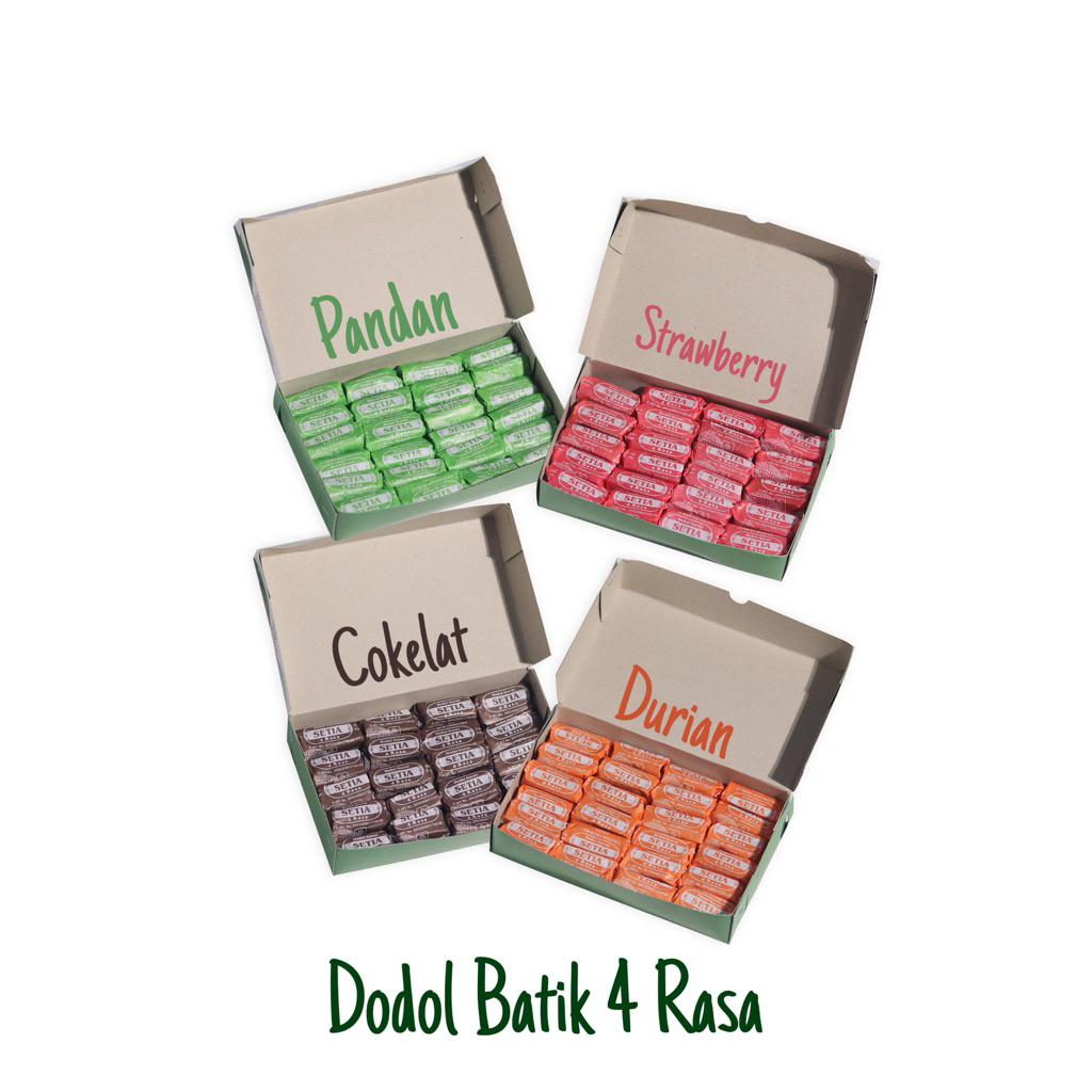 

Dodol Garut Batik 4 Varian Rasa [ Nangka, Pisang , Durian ,Cokelat ] Oleh Oleh Khas Garut