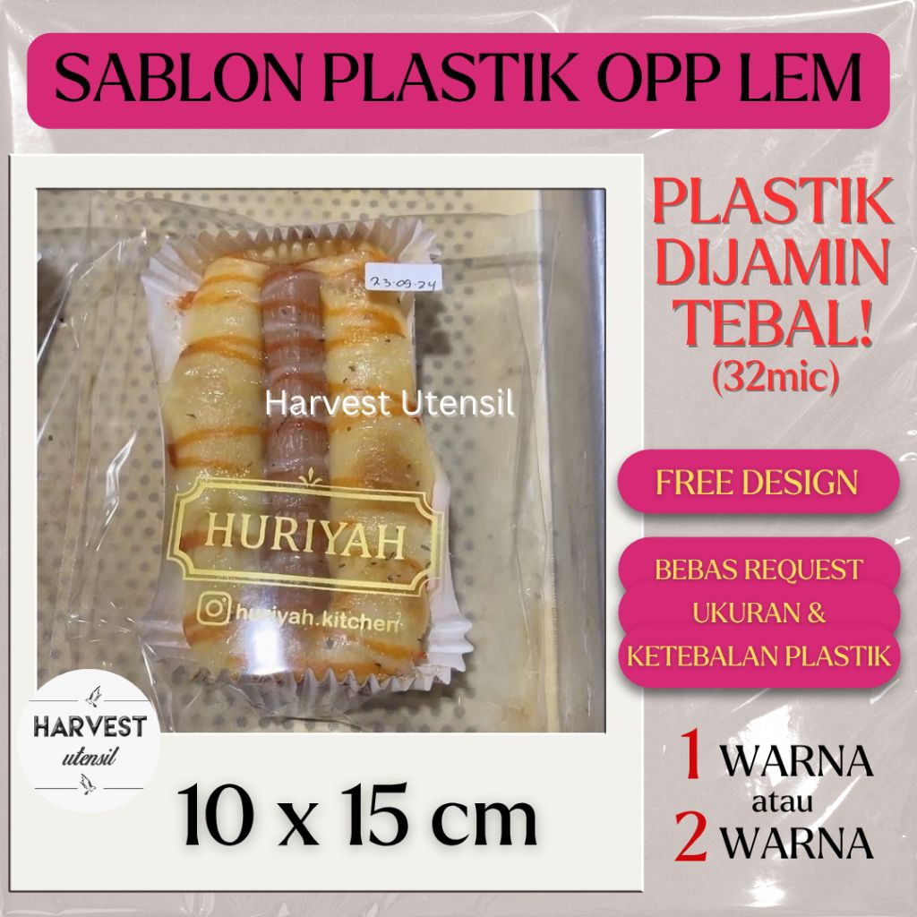 

Sablon Plastik OPP Lem 10x15 Roti Kue Cookies Makanan Aksesoris Tebal