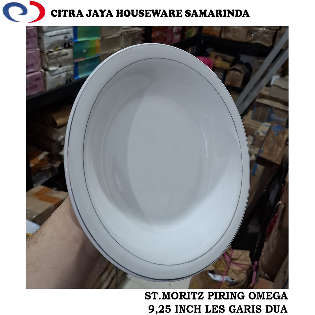 Piring Omega Keramik 9,25 Inch Les Garis Dua St.Moritz (PER 1 Pcs / 3 Pcs / 6 Pcs)