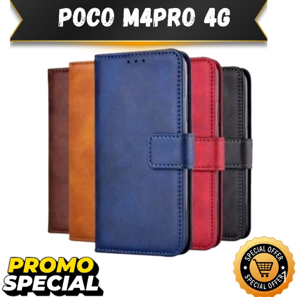 DOMPET HP UNTUK POCO M4 PRO 4G NEW LEATHER FLIP CASE POCO M4 PRO  4G NEW