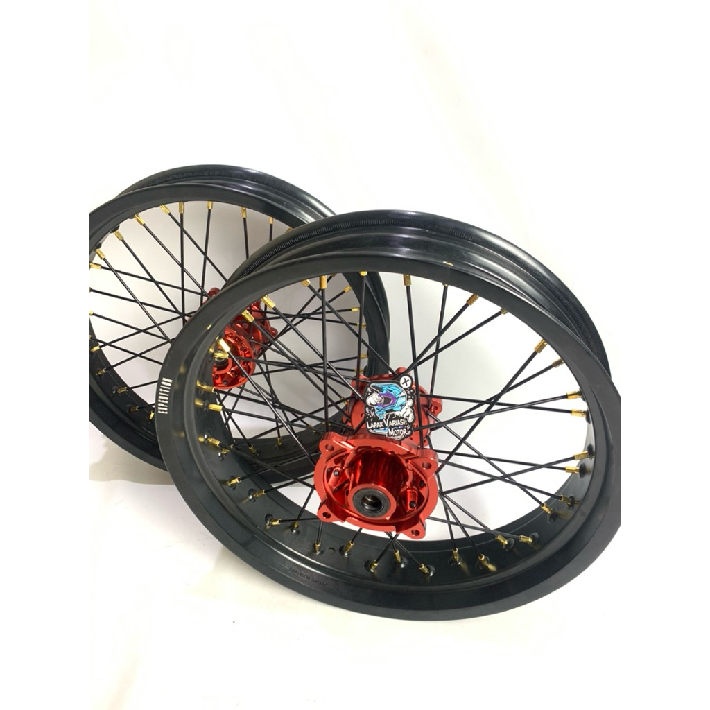 Paket Wheelset Velg Supermoto Super Moto Yamaha  WR WR155 Paketan Velg EXPEDITION TROMOL EXPEDITION 