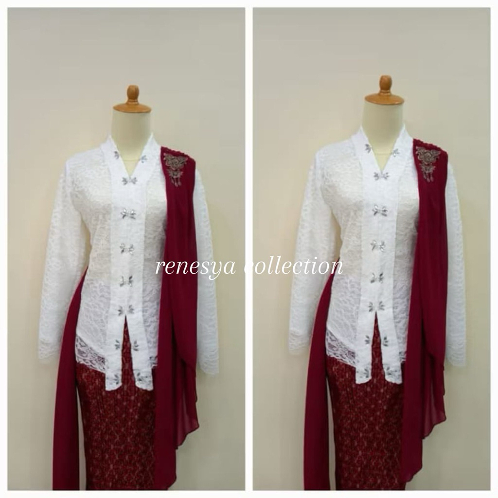 KEBAYA MODERN SET FLOY // KEBAYA 17 AGUSTUS //  KEBAYA MERAH PUTIH // ATASAN KEBAYA // ROK KEBAYA