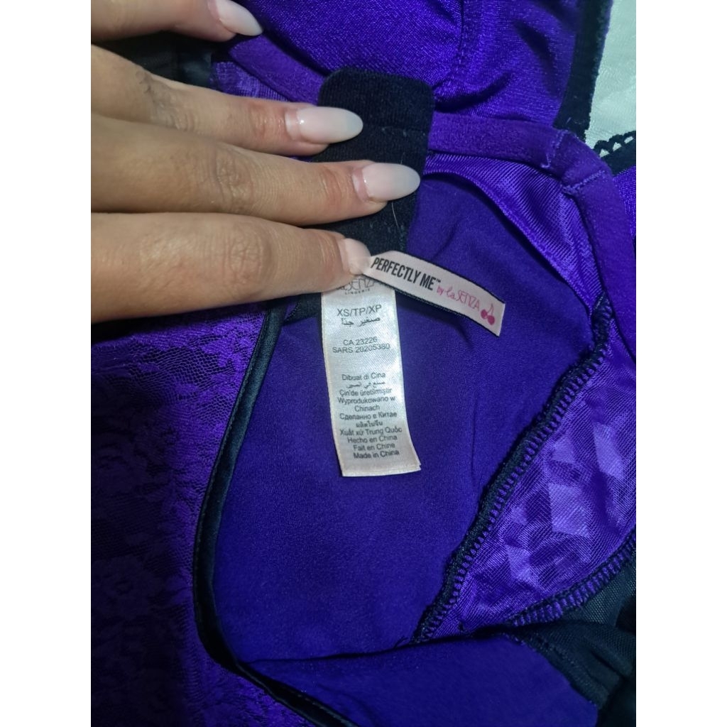 La Senza Purple Lace, Black Mesh Lingerie - Preloved