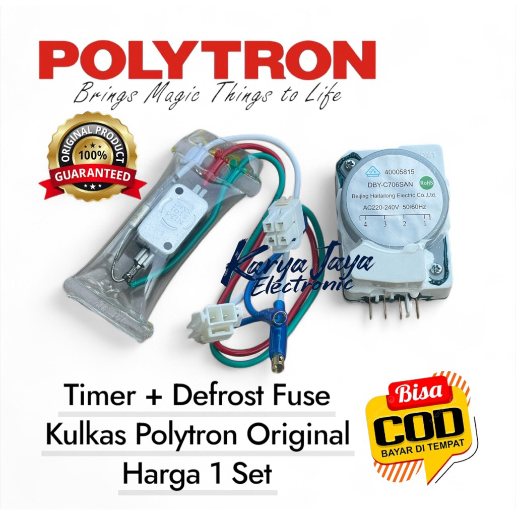 Set Timer Defrost Bimetal Kulkas Polytron 2 Pintu Original - Timer Kulkas Polytron