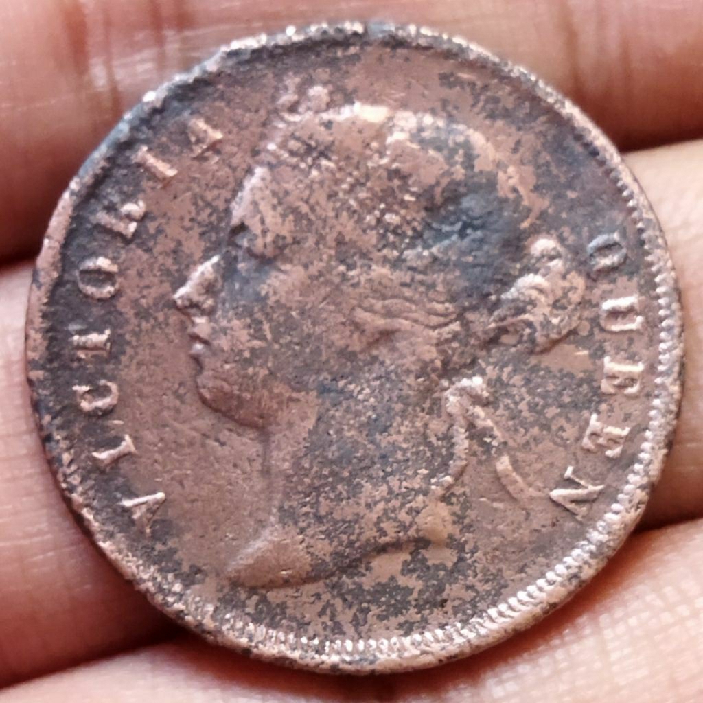 Koin kuno One cent 1889 Straits settlement Victoria