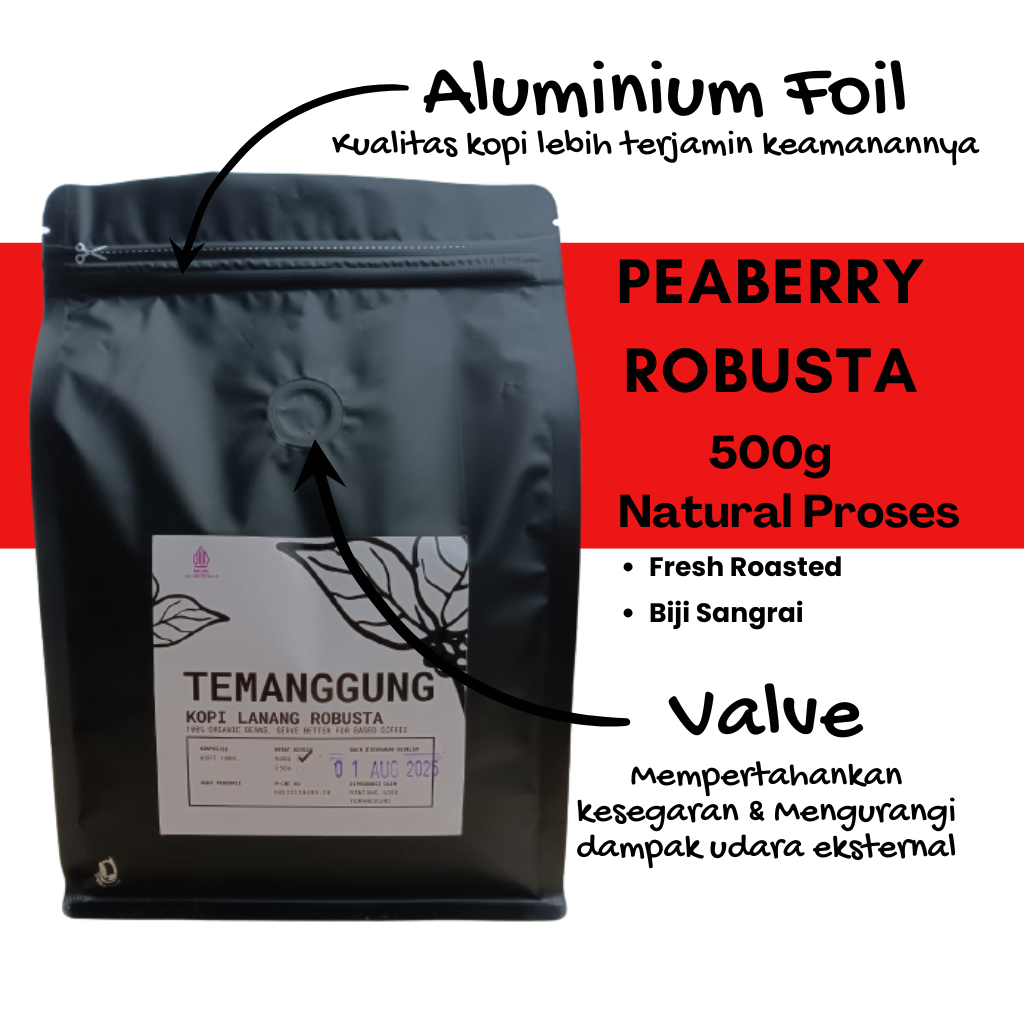 

Kopi Lanang Biji Sangrai Robusta Temanggung Super Original 500 gram