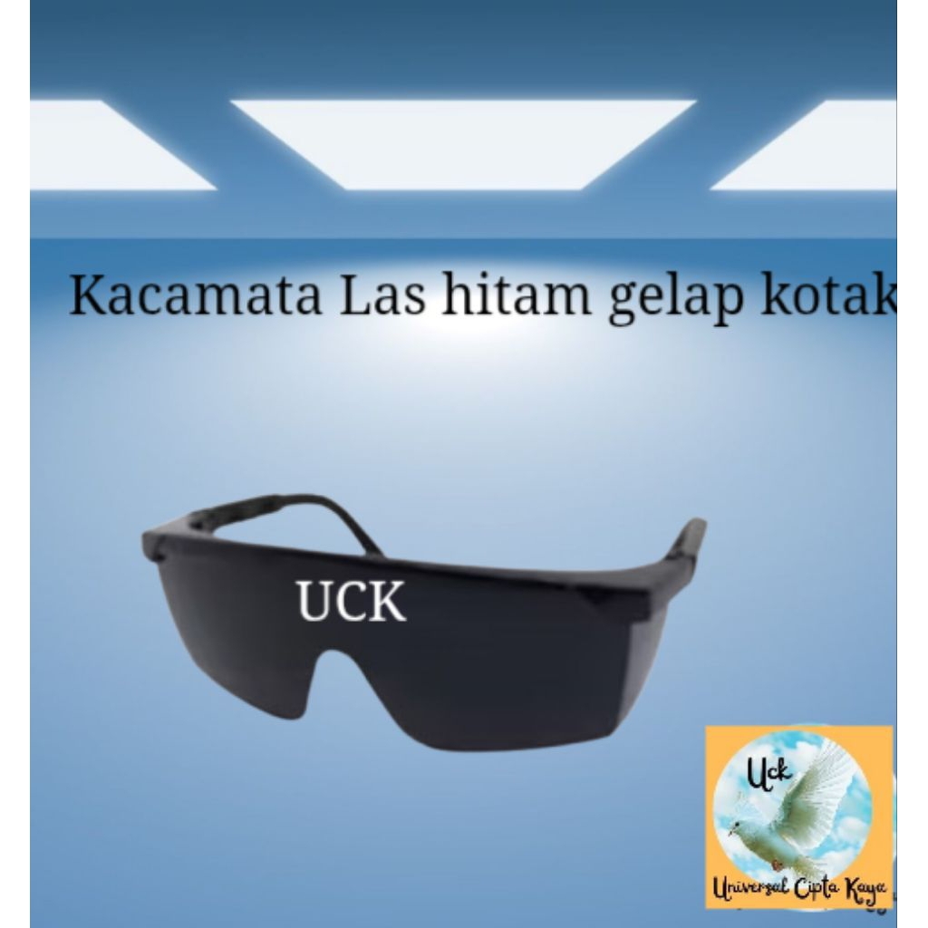 Kacamata Las Safety hitam gelap safety glasses