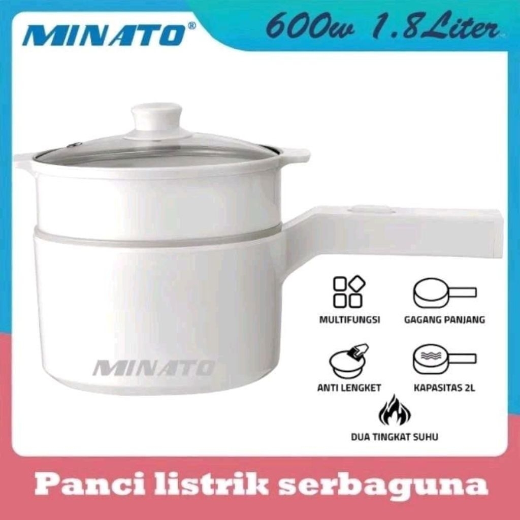 Panci Listrik Multi Fungsi Warmer Steamer Cooker Minato M-P600