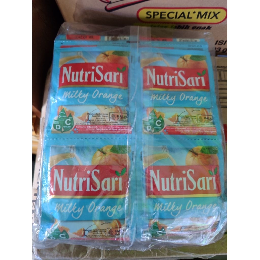 

Mutrisari milky orange 1 renceng 10 sachet