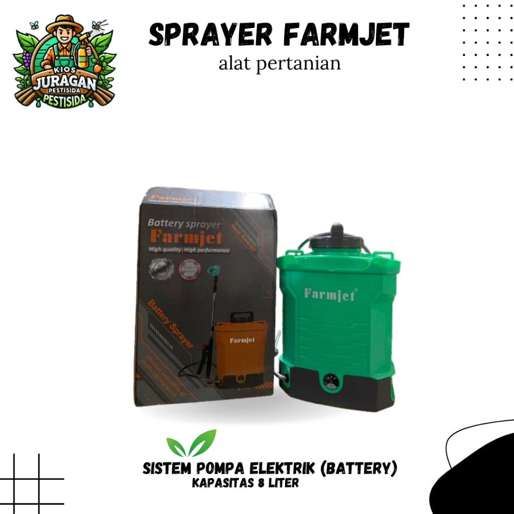 Farmjet Alat Semprot Tanaman Sprayer Elektrik 8 Liter