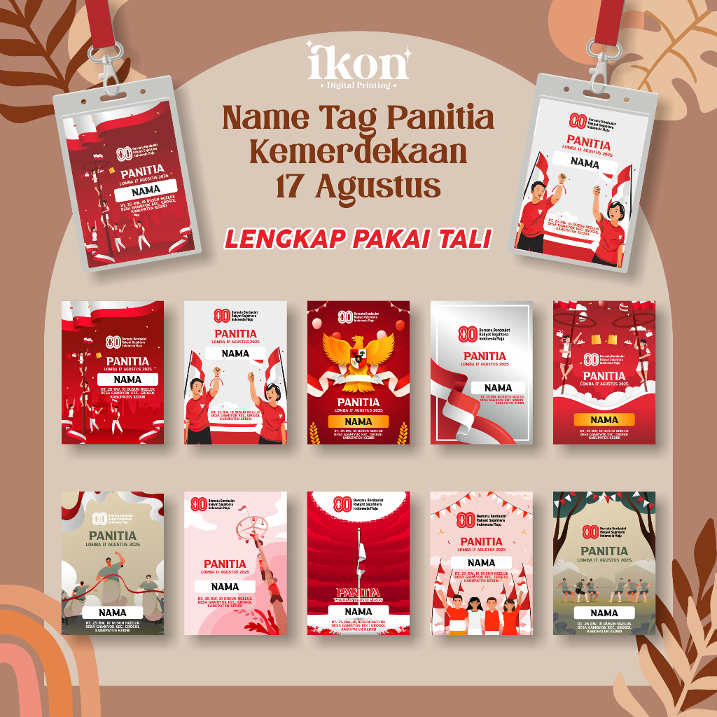 

(PAKET LENGKAP PAKAI TALI) NAME TAG PANITIA KEMERDEKAAN/ ID CARD/ PANITIA JALAN SANTAI 17 AGUSTUS REPUBLIK INDONESIA TERMURAH