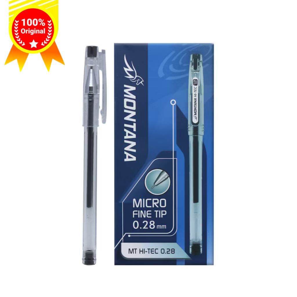 

Pulpen MONTANA Gel 0.28mm Ballpoint Pen Water Resistant Alat Tulis 12 pcs/box / MT HI-TEC 0.28