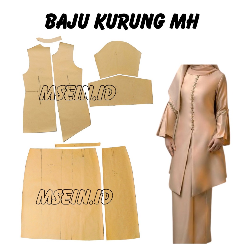 Pola Jiplak / Pola Instan BAJU KURUNG MH