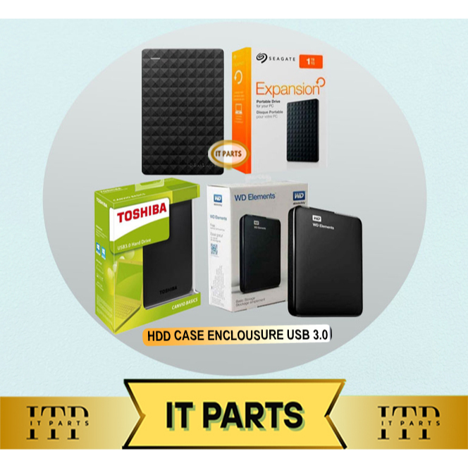 Case Casing Harddisk External HDD SSD Enclousure Case 2.5 USB 3.0 Seagate Toshiba WD