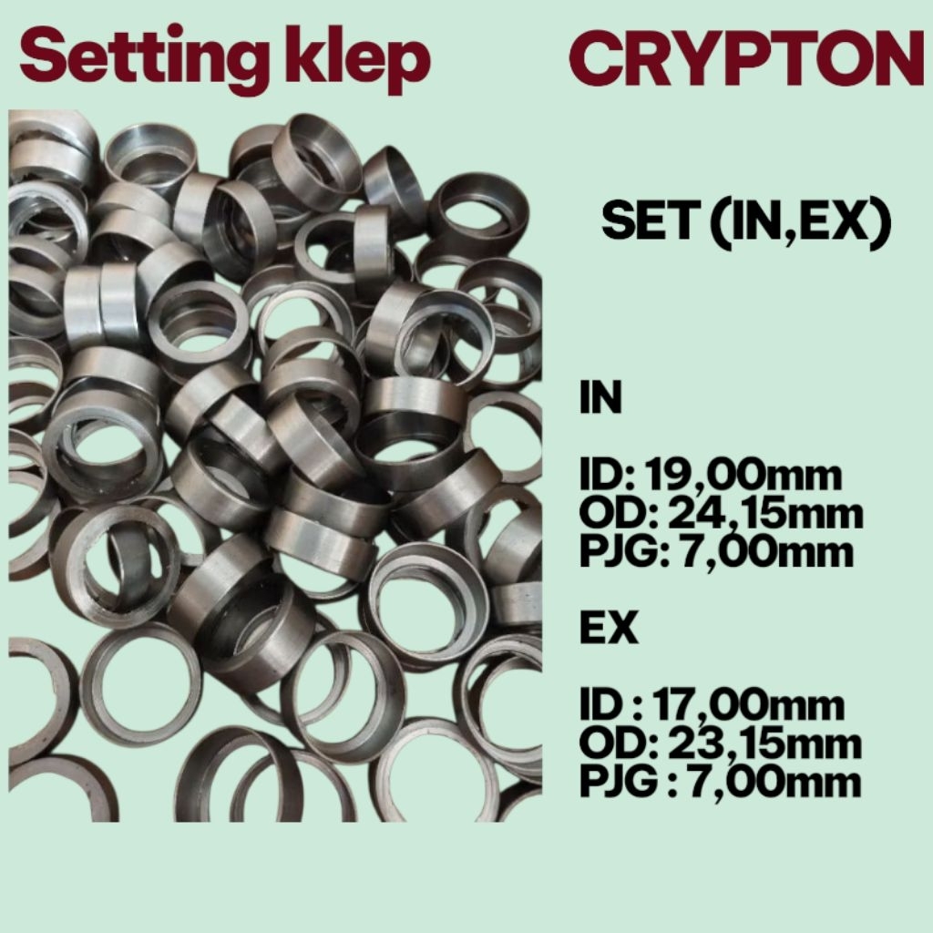 setting klep/dudukan klep/cincin setting crypton set