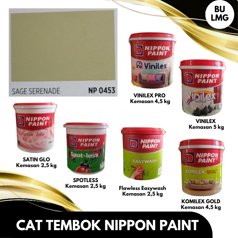 Cat Tembok Interior Nippon Paint Sage Green || SAGE SERENADE NP 0453 || Komilex Gold || Vinilex Pro 