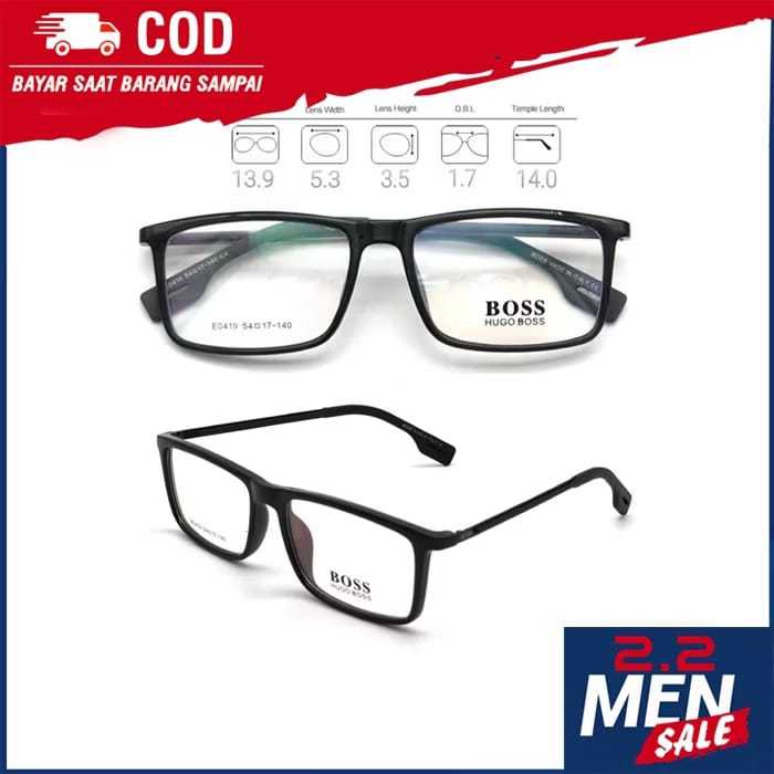 Frame Kacamata HUGØ BØSS 0419 Kotak Sporty E0419 Vintage