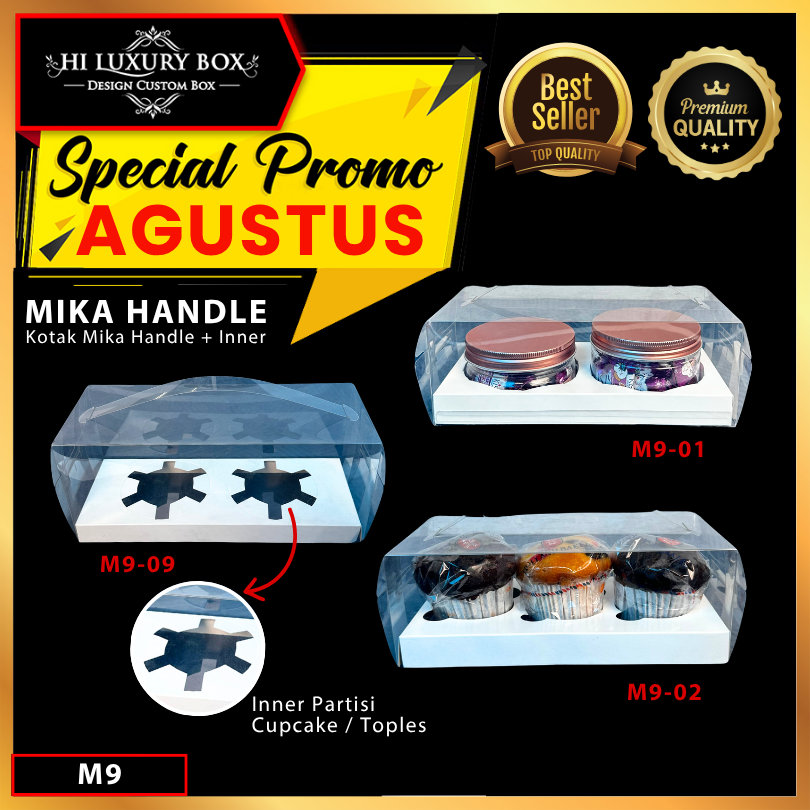 

Box Mika / Kotak Kue Mika / Box Cupcake + Tatakan / Packaging Mika / M9