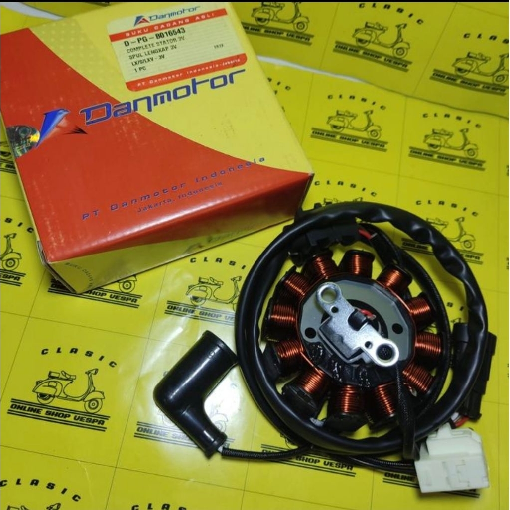 Spull Stator Vespa S 150, S125 3V Vespa LX LXV  3V merk danmotor asli