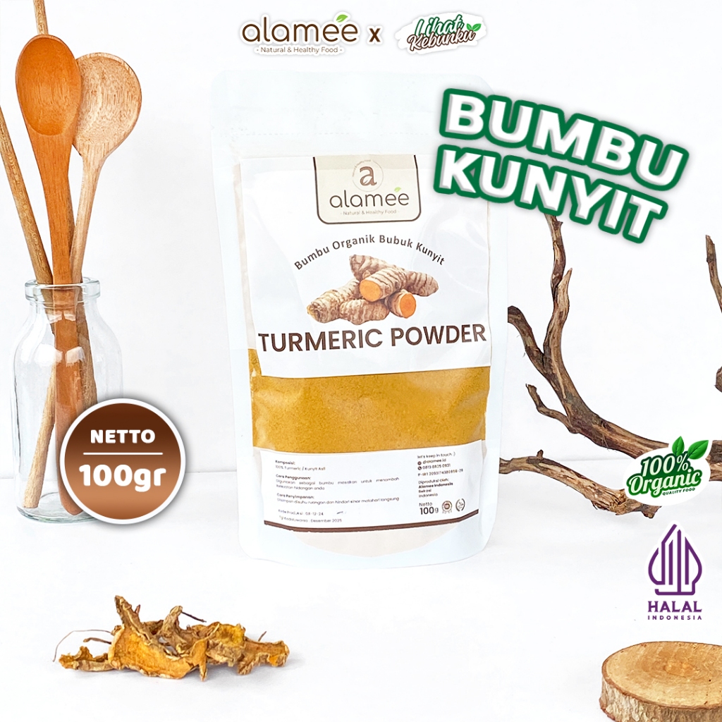 

ALAMEE Kunyit Bubuk Turmeric Powder Ground Bumbu Dapur Instan Organik Murni Asli 100g LIHAT KEBUNKU