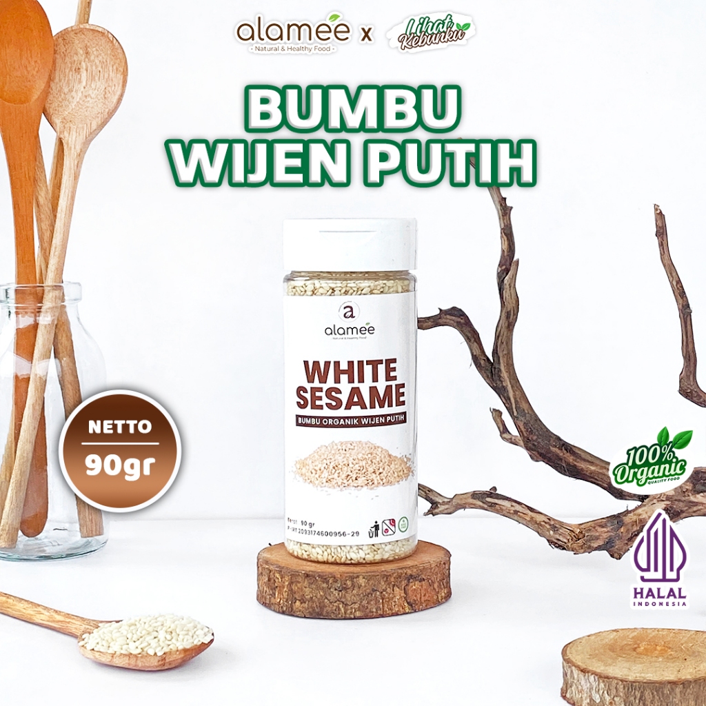 

ALAMEE Wijen Putih White Sesame Seed Bumbu Dapur Organik Rempah Tanpa Campuran 90g LIHAT KEBUNKU
