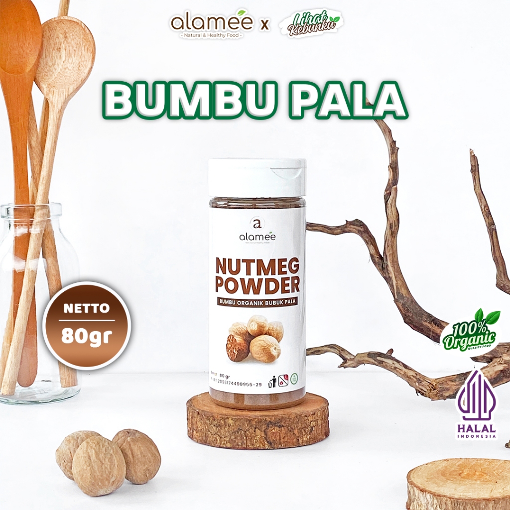 

ALAMEE Bumbu Dapur Pala Bubuk Nutmeg Seasoning Powder Rempah Murni Asli Organik 80g LIHAT KEBUNKU