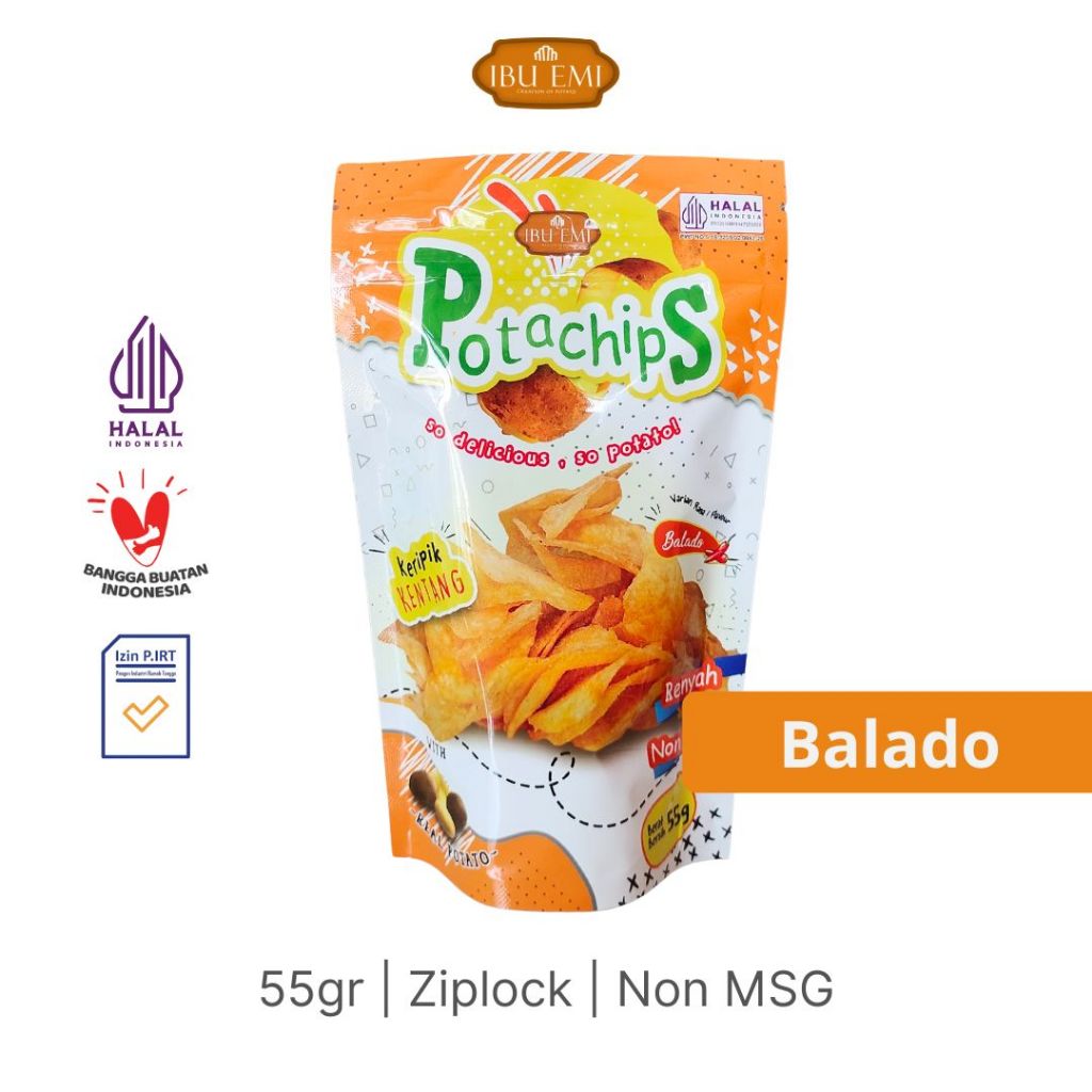 

Ibu Emi - Potachips Keripik Kentang Non MSG Balado 55gr
