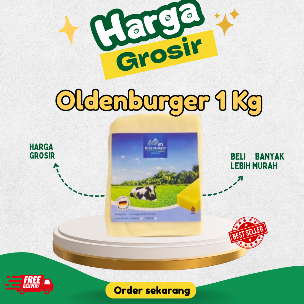 

(LEBIH MURAH) Keju Mozarella Oldenburger 1 Kg Cheese Mozzarella Lumer Creamy Mulur