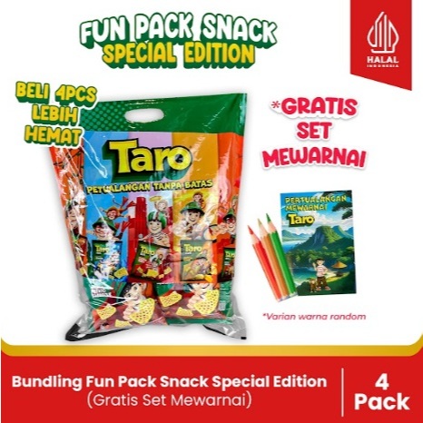 

BUNDLING- 4 Fun Pack Snack Spesial Edition-Paket Hampers Anak-(Gratis Set Mewarnai 3 pensil warna)