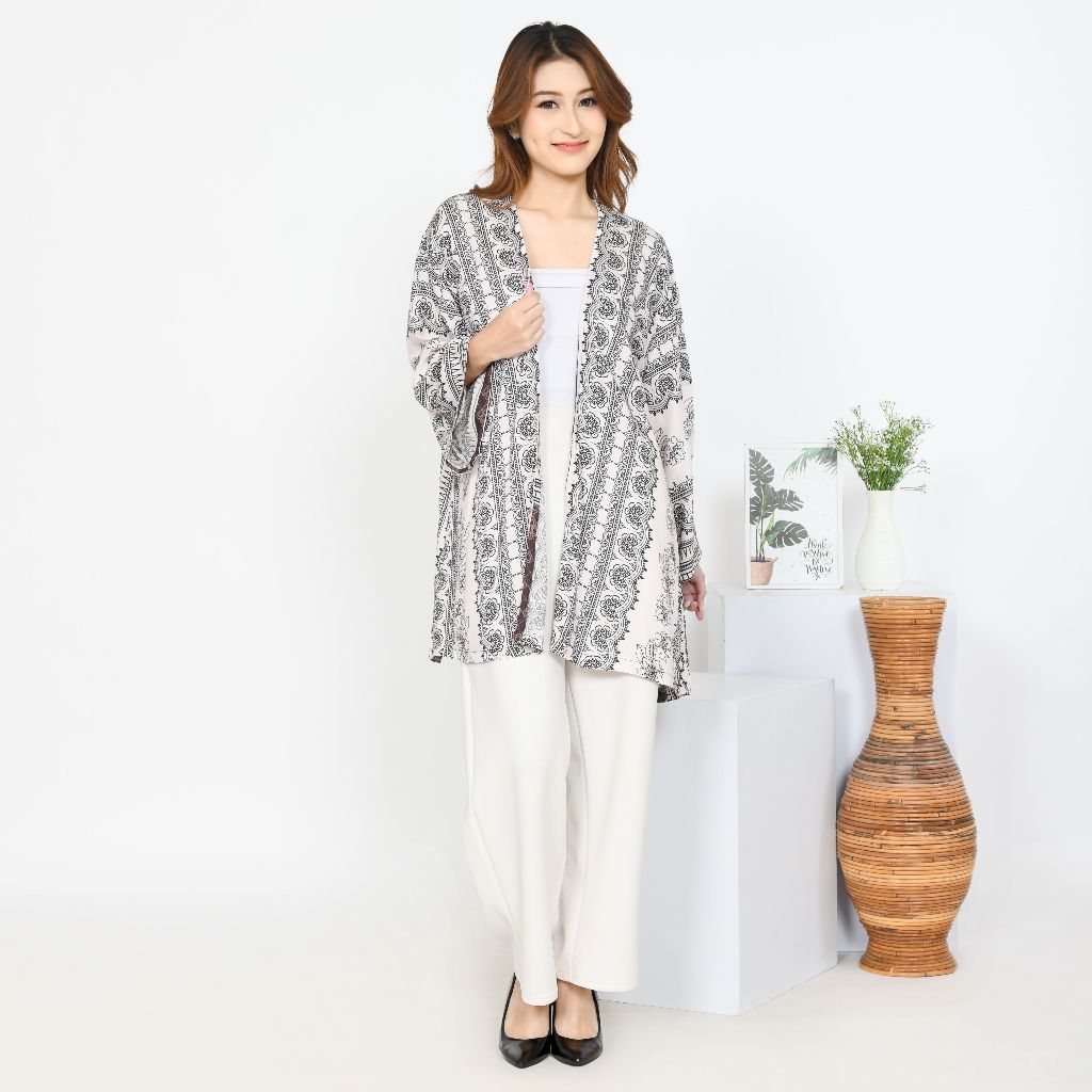 Outer Cardigan Kimono Batik, Cardigan Wanita Oversize Cardigan Katun