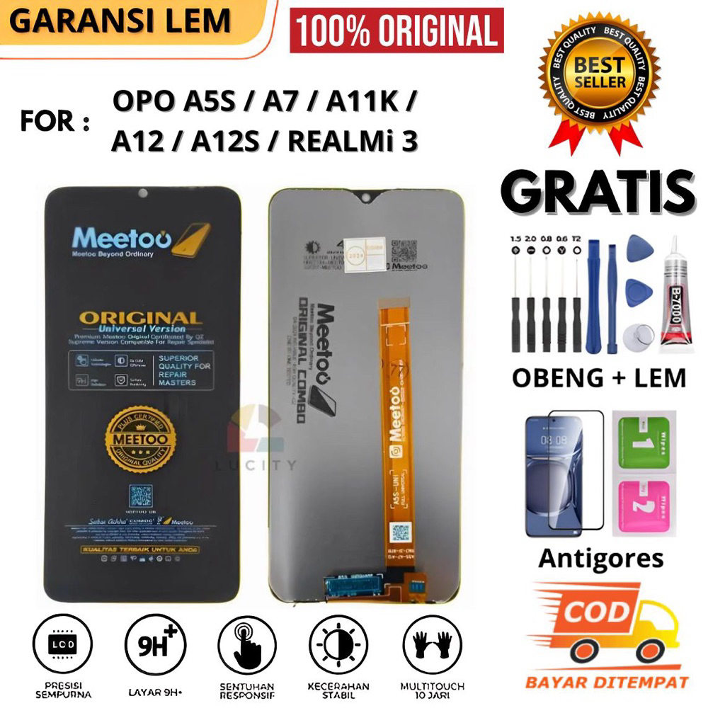 Lcd Touchscreen OPPO A5S / A7 / A11k / A12 / A12S / Realmi 3 >Fullset OriginaL <COD> BISA BAYAR DITE