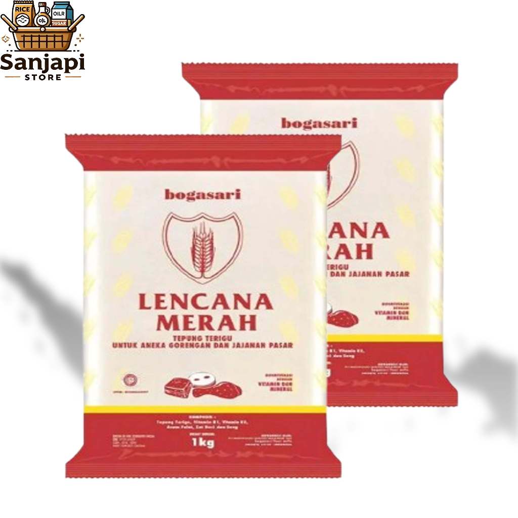 

(Paket 2 PCS) Tepung Terigu Lencana Merah 1kg - Kualitas Premium