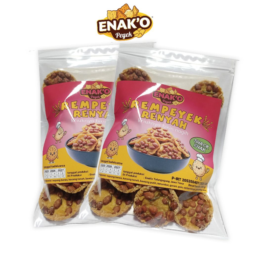 

Peyek kacang tanah Enak'o khas Tulungagung 200 gram