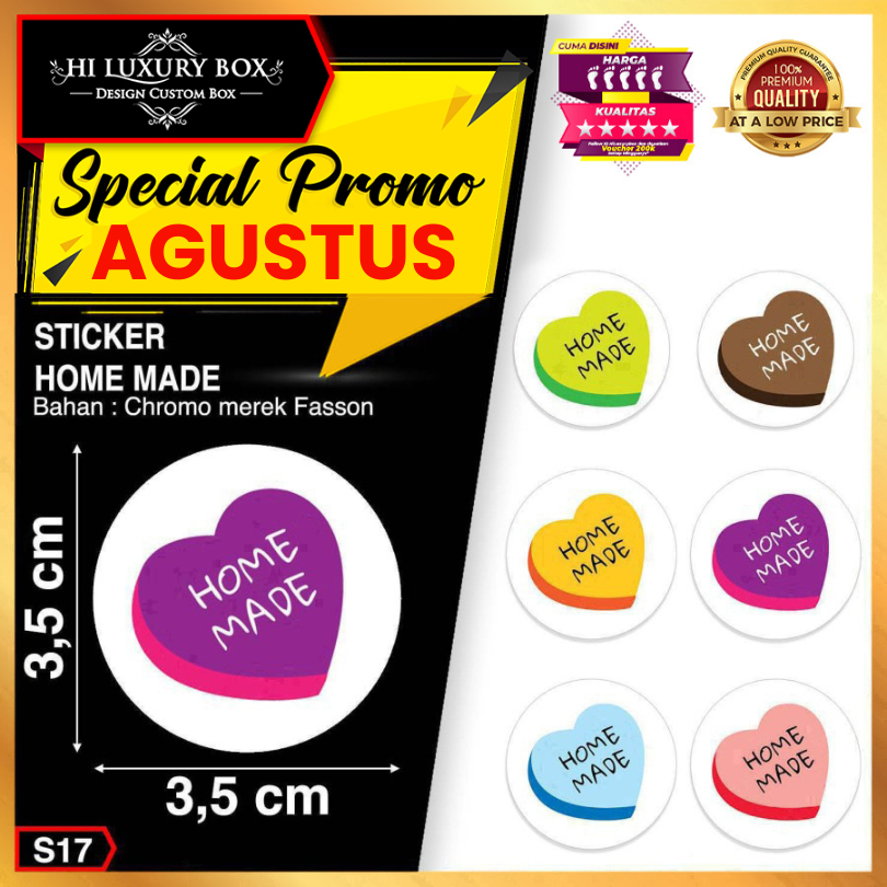 

Sticker Home Made | Label Ucapan | Laminating Glossy | Murah 3.5x3.5 Putih