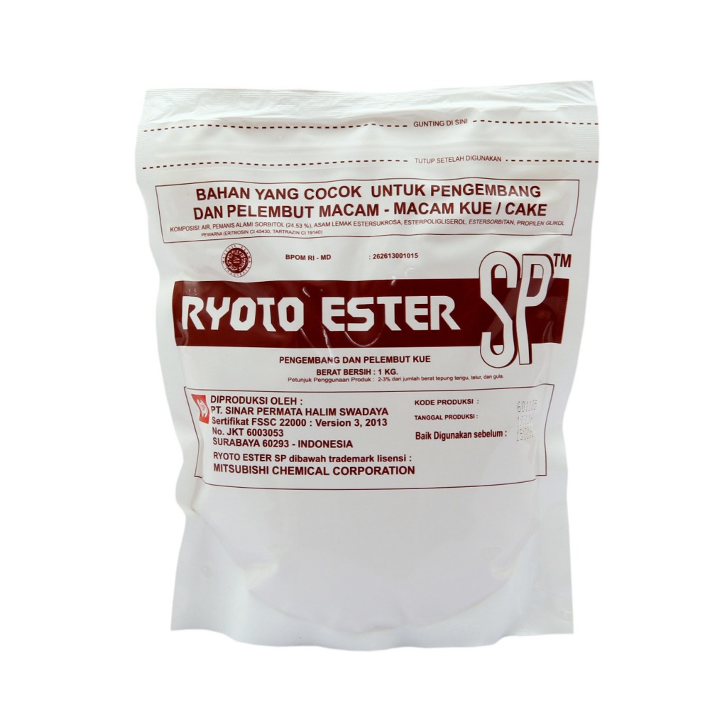 

RYOTO ESTER SP 1 Kg - Cake Emulsifier – SP RYOTO Pelembut & Pengembang Kue