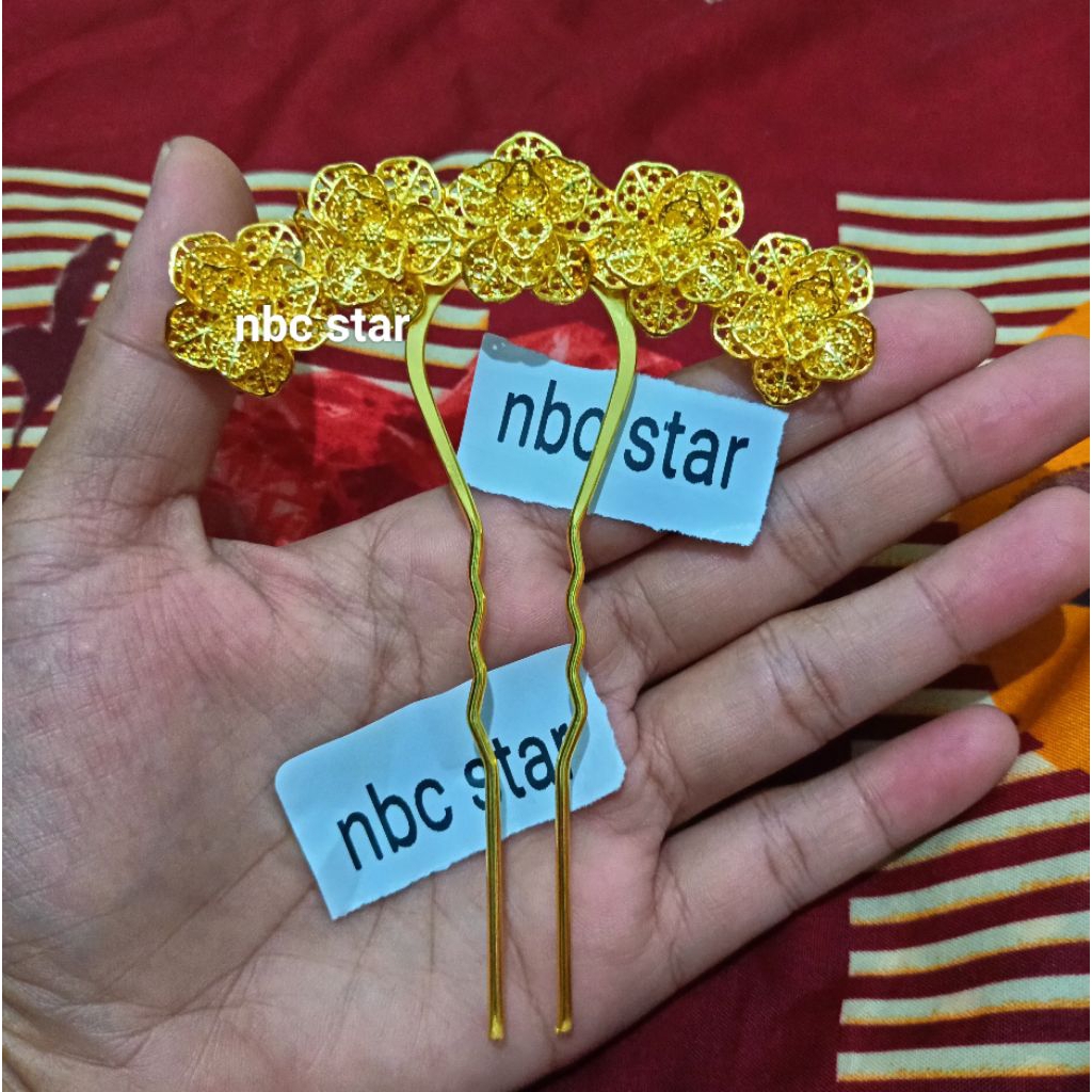 Tusuk sanggul kendari cantik emas 24, tusuk gendang