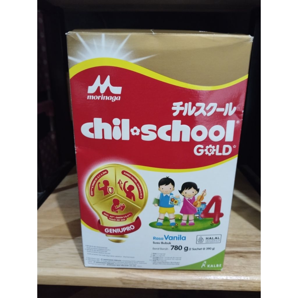 

Chil-school gold usia 3-12 tahun 780gram rasa vanilla exp Desember2026