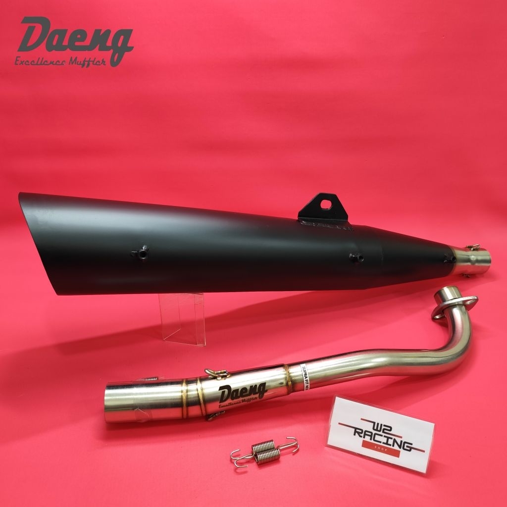 Knalpot Tsukigi Supra Fit New Daeng Selencer Hitam leher stainless