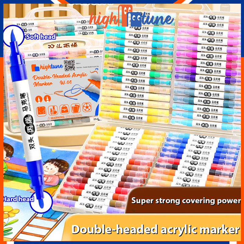 

Hightune Spidol Akrilik Dual Tip 12/36/48/60 Warna Acrylic Marker DlY Painting Marker Drawing Warna