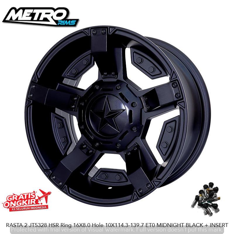 terbaru velg model semi offroad ring 16x8 black untuk mobil rush grand vitara innova HSR Rasta 2 R16