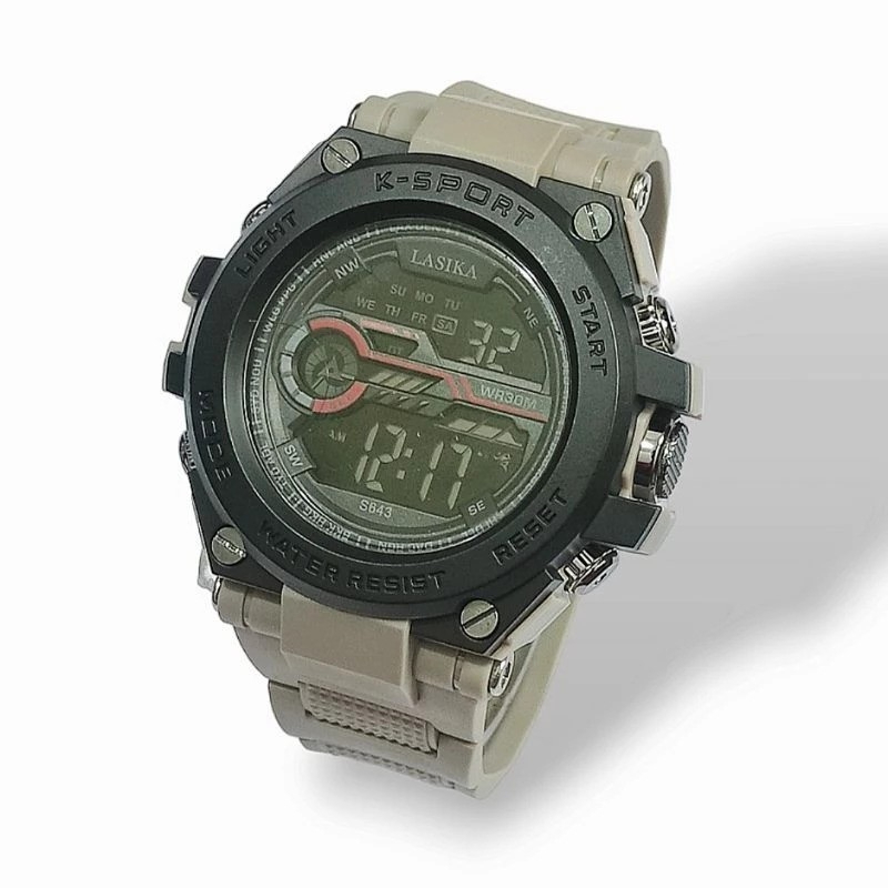 Jam Tangan Pria Sport Lasika 9043 Digital Tahan Air Bisa Bawa Berenang Tali Karet Rubber / Jam Tanga
