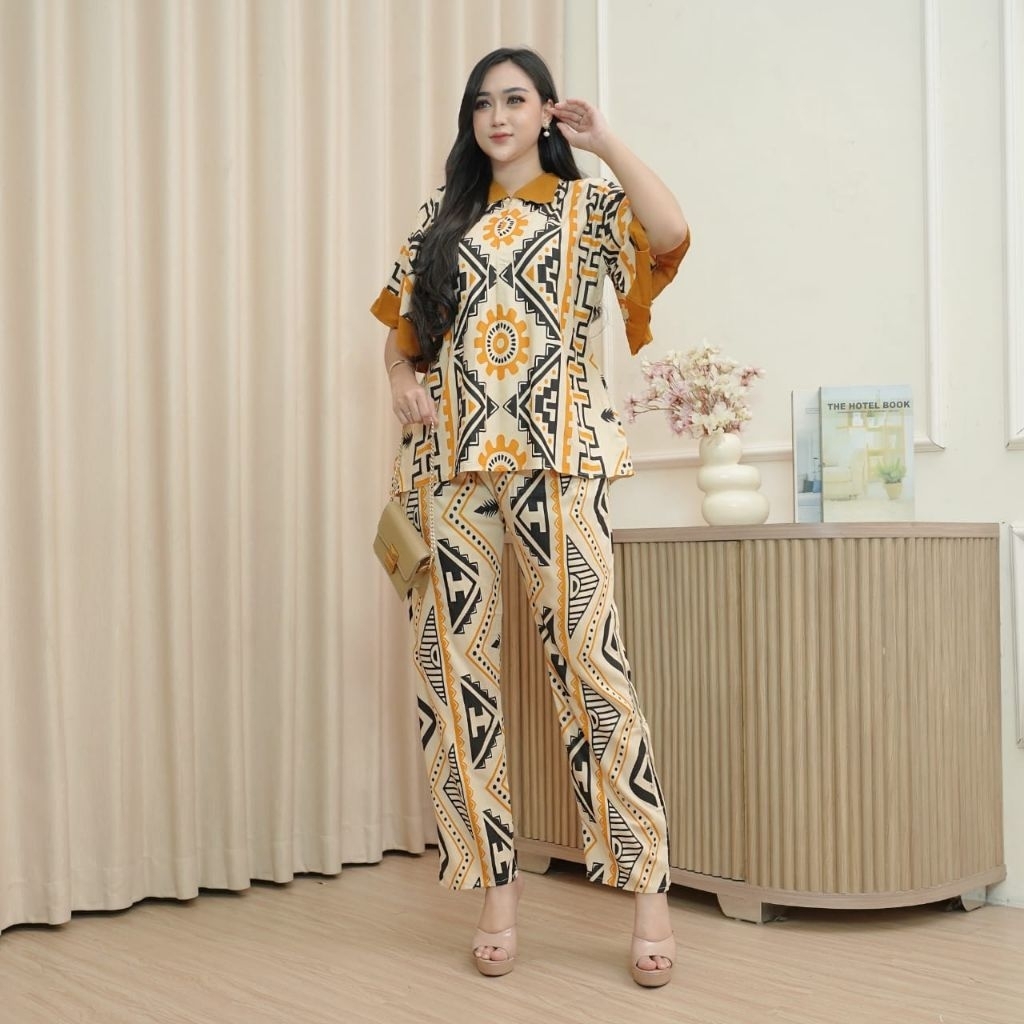 Setelan Fuji Kerut Dada Bahan Rayon Premium Adem