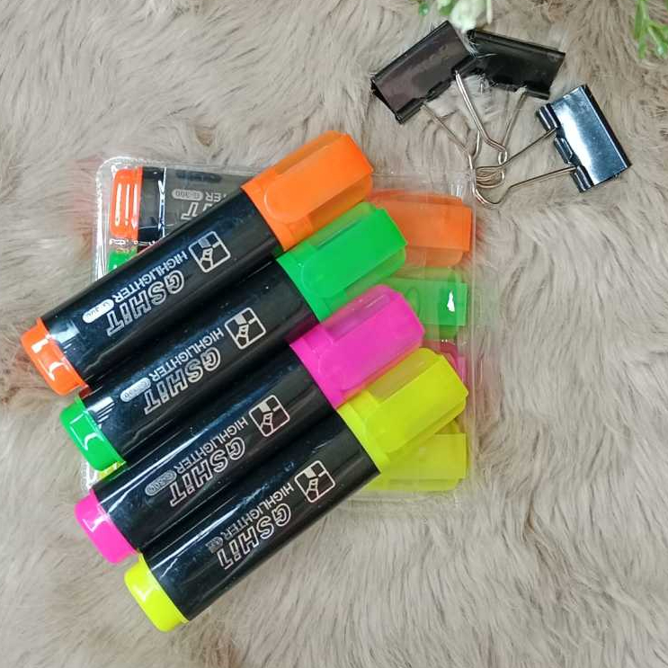 

ONE SET HIGLIHTER GSHIT G-300A ISI 4 PCS BERBAGAI WARNA NEON [2002556]
