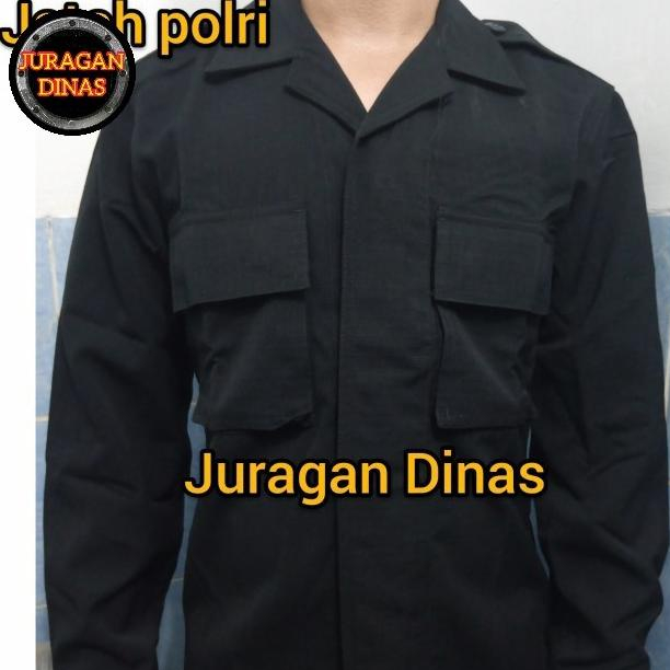 Atasan baju pdl hitam brimob jatah polri bahan risptok